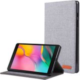 Voor Galaxy Tab A8.0 T290 / T295 (2019) Doek Teature Horizontale Flip PU Lederen Hoes met houder & kaartsleuven (grijs)