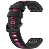 Voor Garmin Fenix 5x plus 26 mm Silicone Sports Two-Color Watch Band (Black+Pink)