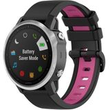 Voor Garmin Fenix 5x plus 26 mm Silicone Sports Two-Color Watch Band (Black+Pink)