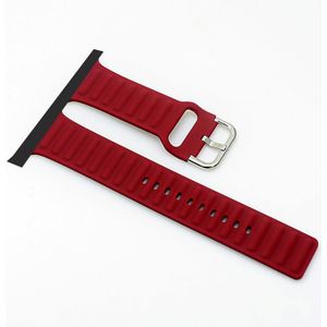 Silicone Replacement Strap Watchband For Apple Watch Series 6 & SE & 5 & 4 40mm / 3 & 2 & 1 38mm(Red)