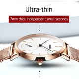 OLEVS 5190 Women Waterproof Ultra-thin Small Dial Quartz Watch(Rose Gold + White)