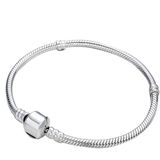 17-21cm Silver Snake Chain Link Bracelet Fit European Charm Pandora Bracelet  Length:21cm(Silver Plated)
