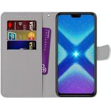 For Huawei Honor 8X Coloured Drawing Cross Texture Horizontal Flip PU Leather Case with Holder & Card Slots & Wallet & Lanyard(Fluorescent Water Texture)