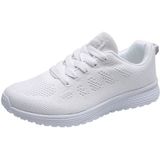 Mesh ademend platte sneakers Running schoenen casual schoenen voor vrouwen  grootte: 38 (wit)