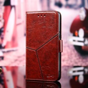 For Samsung Galaxy S20 FE Geometric Stitching Horizontal Flip TPU + PU Leather Case with Holder & Card Slots & Wallet(Dark Brown)