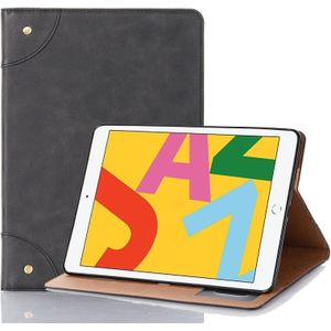 For iPad 10.2 / 10.5 Retro Book Style Horizontal Flip Leather Case with Holder & Card Slots & Wallet(Black)