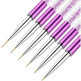 2 STUKS Nail Art Drawing Pen Paarse Boor Staaf Kleur Schilderij Bloem Streep Nagelborstel met Pen Cover  Specificatie: 9mm