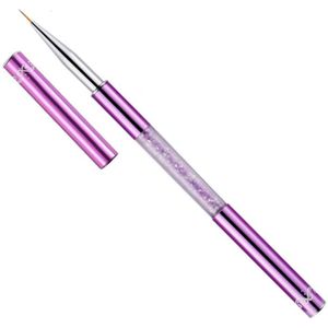 2 STUKS Nail Art Drawing Pen Paarse Boor Staaf Kleur Schilderij Bloem Streep Nagelborstel met Pen Cover  Specificatie: 9mm