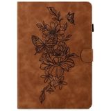 Voor Samsung Galaxy Tab A 10.1 2019 T510 / T515 Peony Butterfly reliëf lederen tablethoes
