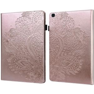 For Samsung Galaxy Tab A 8.0 (2019) T290 Peacock Embossed Pattern TPU + PU Horizontal Flip Leather Case with Holder & Card Slots & Wallet(Rose Gold)