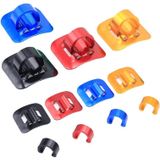 10 PCS Mountain Road Bicycle Hose Line Guide Adhesive Wire Seat Frame Cable Fixing C Buckle  Style: Aluminum Alloy Buckle(Red)