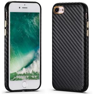 Carbon Fiber Leather Texture Kevlar Anti-fall Phone Protective Case For iPhone SE 2020 / 8 / 7(Black)
