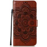For Nokia 7.2 Mandala Embossing Pattern Horizontal Flip Leather Case with Holder & Card Slots & Wallet & Photo Frame & Lanyard(Brown)