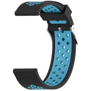 Double Colour Silicone Sport Wrist Strap for Xiaomi Huami Amazfit Bip Lite Version 22mm (Black Blue)