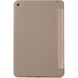 Honingraat TPU bodem geval horizontale vervorming Flip lederen case voor iPad mini 2019  met houder (goud)