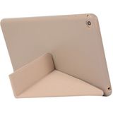 Honingraat TPU bodem geval horizontale vervorming Flip lederen case voor iPad mini 2019  met houder (goud)