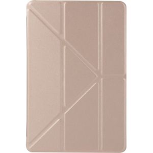 Honeycomb TPU Bottom Case Horizontal Deformation Flip Leather Case for iPad Mini 2019?with Holder (Gold)