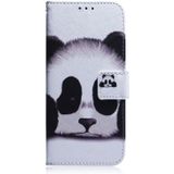 Panda Pattern Coloured Drawing Horizontal Flip Leather Case for Galaxy J6 Plus  with Holder & Card Slots & Wallet
