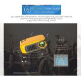 A2000 Portable Projector 800 Lumen LCD Home Theater Video Projector  Support 1080P  EU Plug (Yellow)