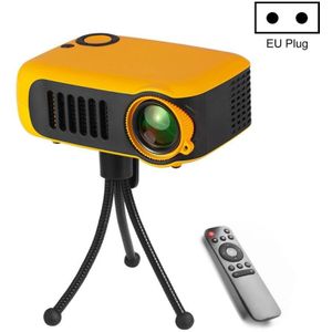 A2000 Portable Projector 800 Lumen LCD Home Theater Video Projector  Support 1080P  EU Plug (Yellow)