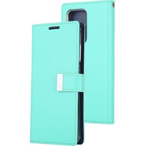 GOOSPERY RICH DIARY For Galaxy S20 Ultra PU + TPU Crazy Horse Texture Horizontal Flip Leather Case  with Card Slots & Wallet & Photo frame(Mint Green)