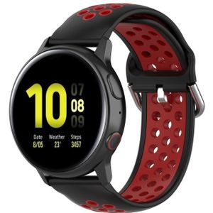 For Galaxy Watch Active2 / Active 20mm Clasp Two Color Sport Wrist Strap Watchband(Red + Black)