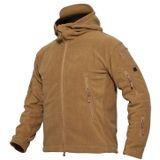 Fleece Warme Mannen Thermische Ademende Hooded Coat (Grijs)