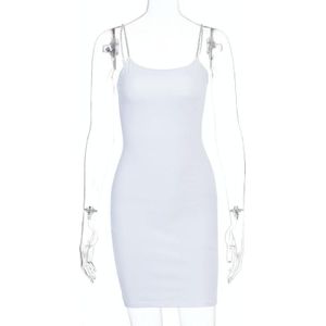 Dames sexy slim-fit jarretel jurk (kleur: wit maat: XL)