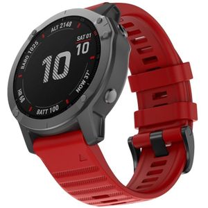 For Garmin Fenix 6 22mm Silicone Smart Watch Replacement Strap Wristband(Red)