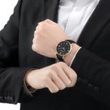 CAGARNY 6812 Round Dial Alloy Case Fashion Men Quartz Watch with PU Leather Band (Black)
