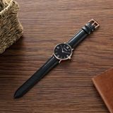 CAGARNY 6812 Round Dial Alloy Case Fashion Men Quartz Watch with PU Leather Band (Black)