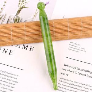 10 PCS Resin Scraping Sheet Massage Facial Tendon Stick Beauty Salon Shave Board Acupuncture Pen  Color Classification: Emerald Green Spot Stick