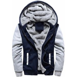 Winter Parka Men Plus Velvet Warm Windproof Coats Large Size Hooded Jackets(Blue)