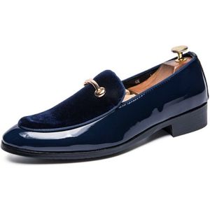 Puntige set mannen lederen schoenen  grootte: 38 (blauw)