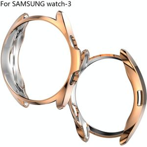 For Samsung Galaxy Watch 3 45mm Electroplating Hollow Half-pack TPU Protective Case(Rose Gold)
