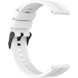For Huawei Watch GT 2 42mm Silicone Replacement Wrist Strap Watchband with Black Buckle(White)