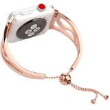 S-shaped Bracelet Stainless Steel Watchband for Apple Watch Series 3 & 2 & 1 42mm (Rose Gold)