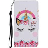For Samsung Galaxy A21s Colored Drawing Pattern Horizontal Flip Leather Case with Holder & Card Slots & Wallet(Unicorn)