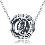 S925 Sterling Silver 26 English Letter Beads DIY Bracelet Necklace Accessories  Style:Q