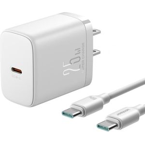 JOYROOM JR-TCF11 25W USB-C / Type-C poort snellader met kabelset  Amerikaanse stekker