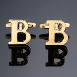 1 pair gold letters A-Z name Cufflinks men French shirt Cufflinks(S)