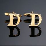 1 pair gold letters A-Z name Cufflinks men French shirt Cufflinks(S)
