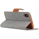 MERCURY GOOSPERY CANVAS DIARY Denim Texture Horizontal Flip Leather Case for iPhone XS / X  with Holder & Card Slots & Wallet (Grey)