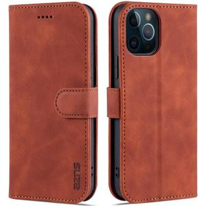 AZNS Skin Feel Calf Texture Horizontal Flip Leather Case with Card Slots & Holder & Wallet For iPhone 12 Pro(Brown)
