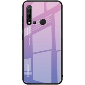 For Huawei Nova 5i / P20 Lite 2019 Gradient Color Glass Case(Light Purple)