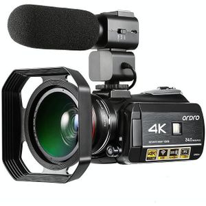 ORDRO AC3 3.1 inch IPS Screen 4K Full HD 13MP Night Vision WiFi Live Camcorder DV Digital Camera  Style:Standard + Microphone(Black)