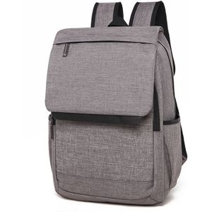 Universal Multi-Function Canvas Laptop Computer Shoulders Bag Leisurely Backpack Students Bag  Size: 42x30x12cm  For 15.6 inch and Below Macbook  Samsung  Lenovo  Sony  DELL Alienware  CHUWI  ASUS  HP(Light Grey)