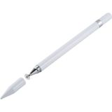 2 in 1 Stationery Writing Tools Metal Ballpoint Pen Capacitive Touch Screen Stylus Pen for Phones  Tablets (White)
