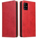 Voor Galaxy A71 Fierre Shann PU Genuine Leather Texture Horizontal Flip Leather Case met Holder & Card Slots & Wallet(Red)