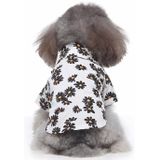 2 PCS Pet Beach Shirt Dog Print Spring And Summer Clothes  Size: XL(White)